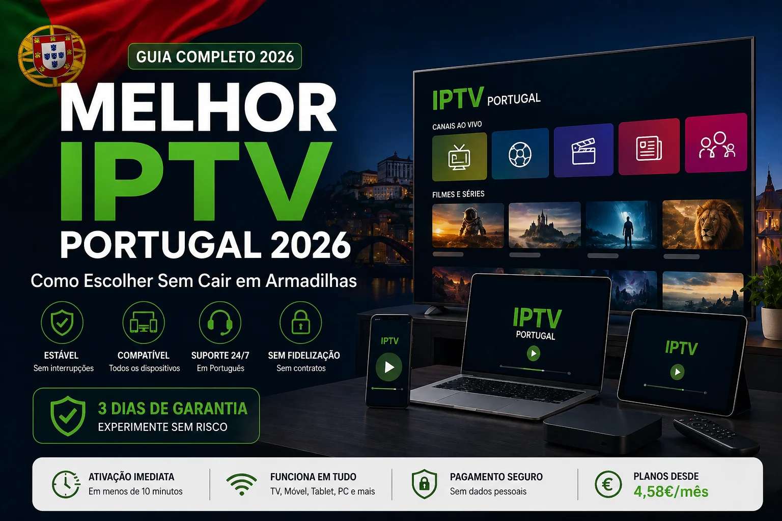 Melhor IPTV Portugal 2026 - Guia completo para escolher serviço de streaming
