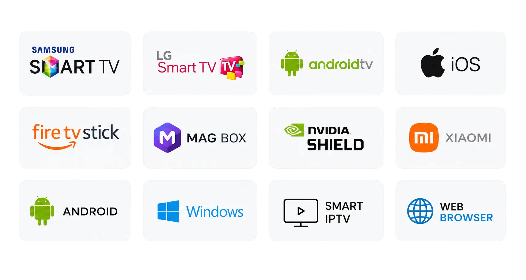 IPTV Portugal compatível com Smart TV, Android TV, iPhone, iPad, Windows, Fire TV Stick, MAG Box e navegador web