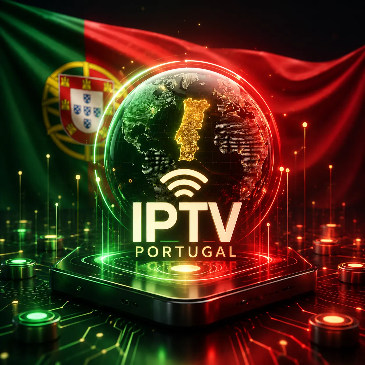 Tecnologia IPTV Portugal com ligação de alta velocidade e streaming estável em 4K
